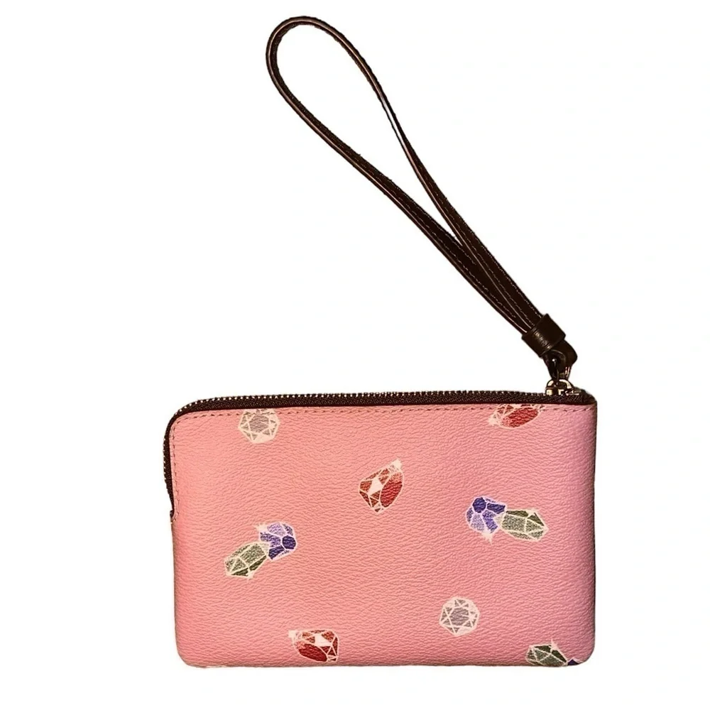 Disney X Coach Corner Zip Wristlet Snow White and The Seven Dwarfs Gems New